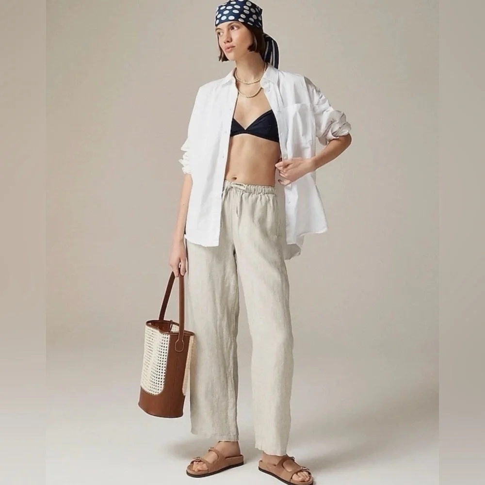 014/ bw527 j crew Soleil Linen Pants XL NWT - Picture 1 of 4